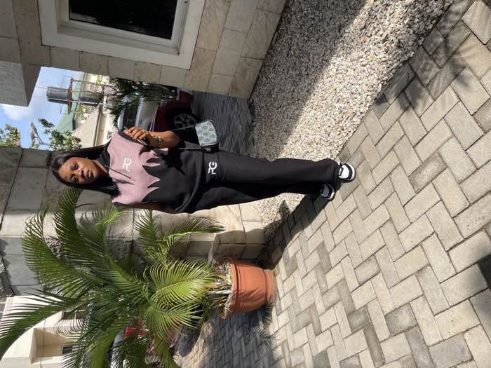 Black and pink PG branded hoodie tracksuit casual streetwear by Prom G Fashion